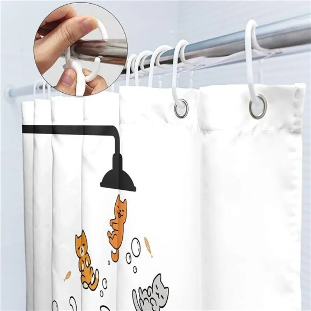 Cat Shower Curtain for Kids Cute Shower Curtains Funny Cat Lover